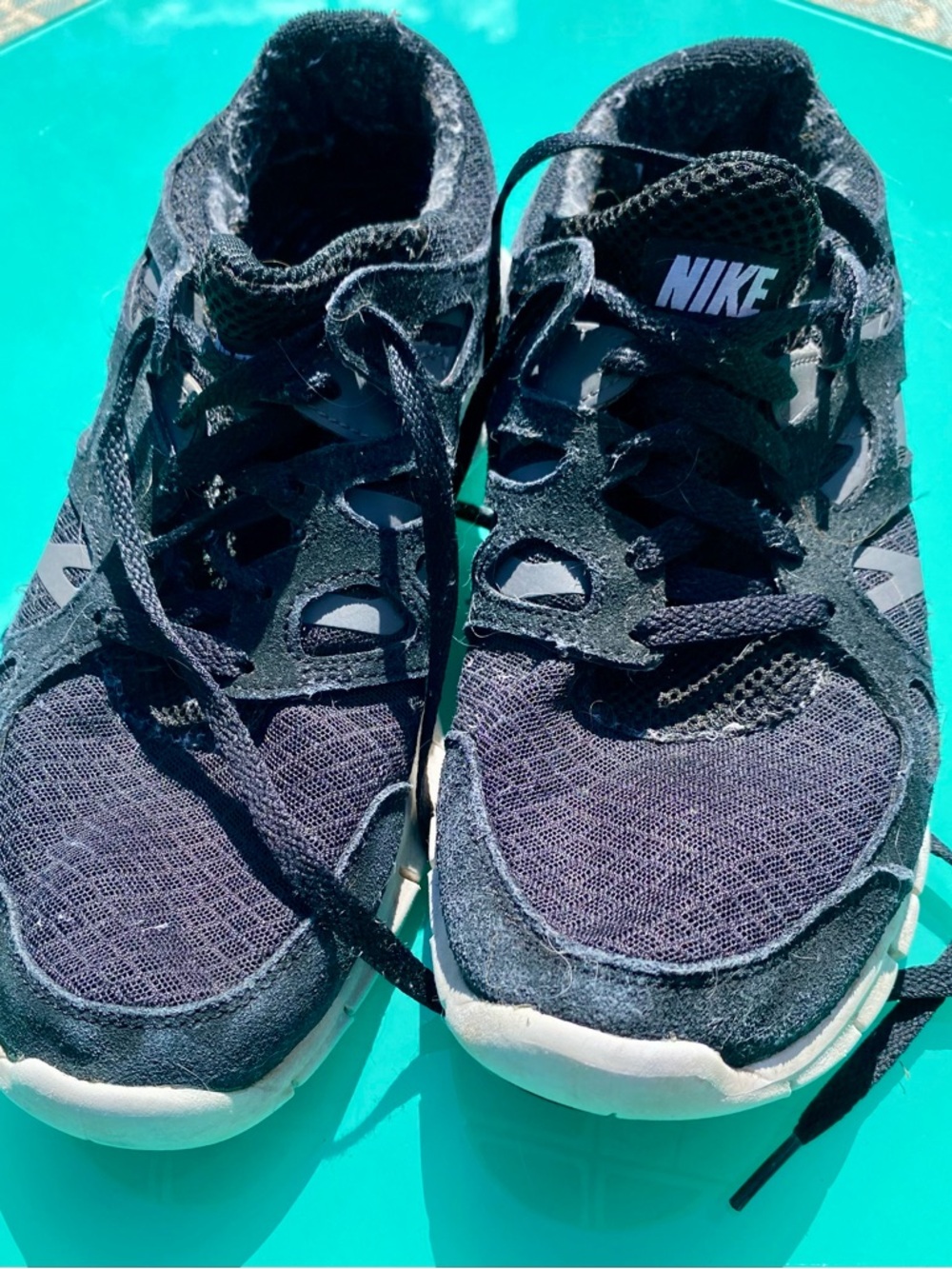 Nike Black and White Mesh Trail Sneakers